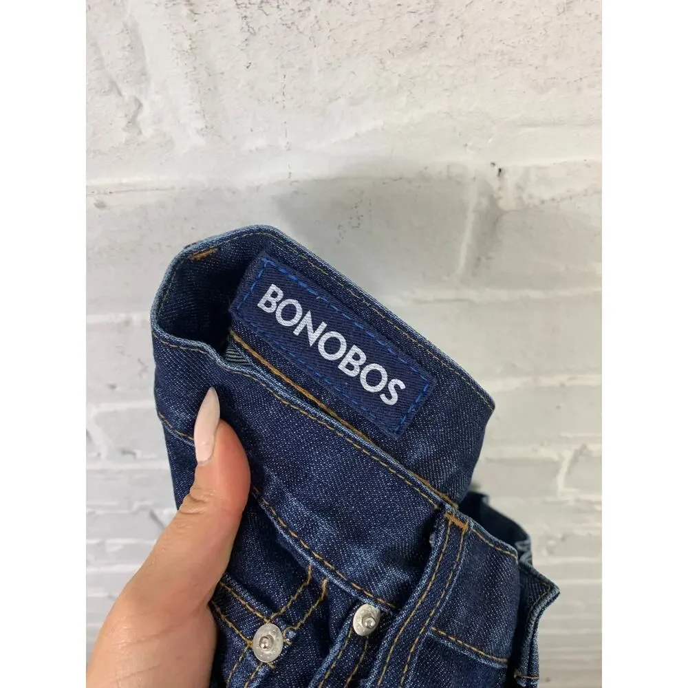Bonobos Men's Mid Rise Straight Leg Jeans Dark Wash Denim Blue Size 31/30